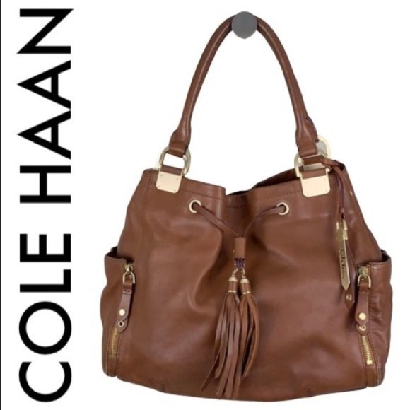 Cole Haan Handbags - COLE HAAN BROWN LEATHER LARGE SHOULDER BAG